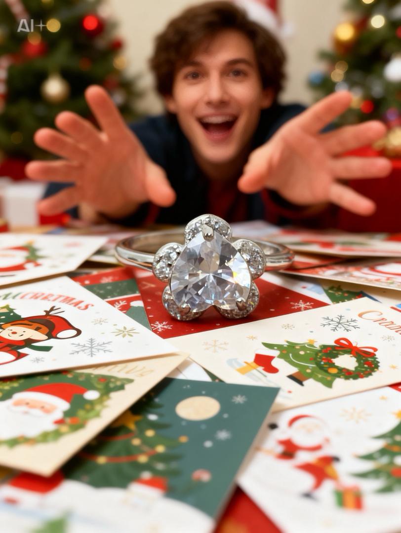 bague boule de neige en argent sterling 925s