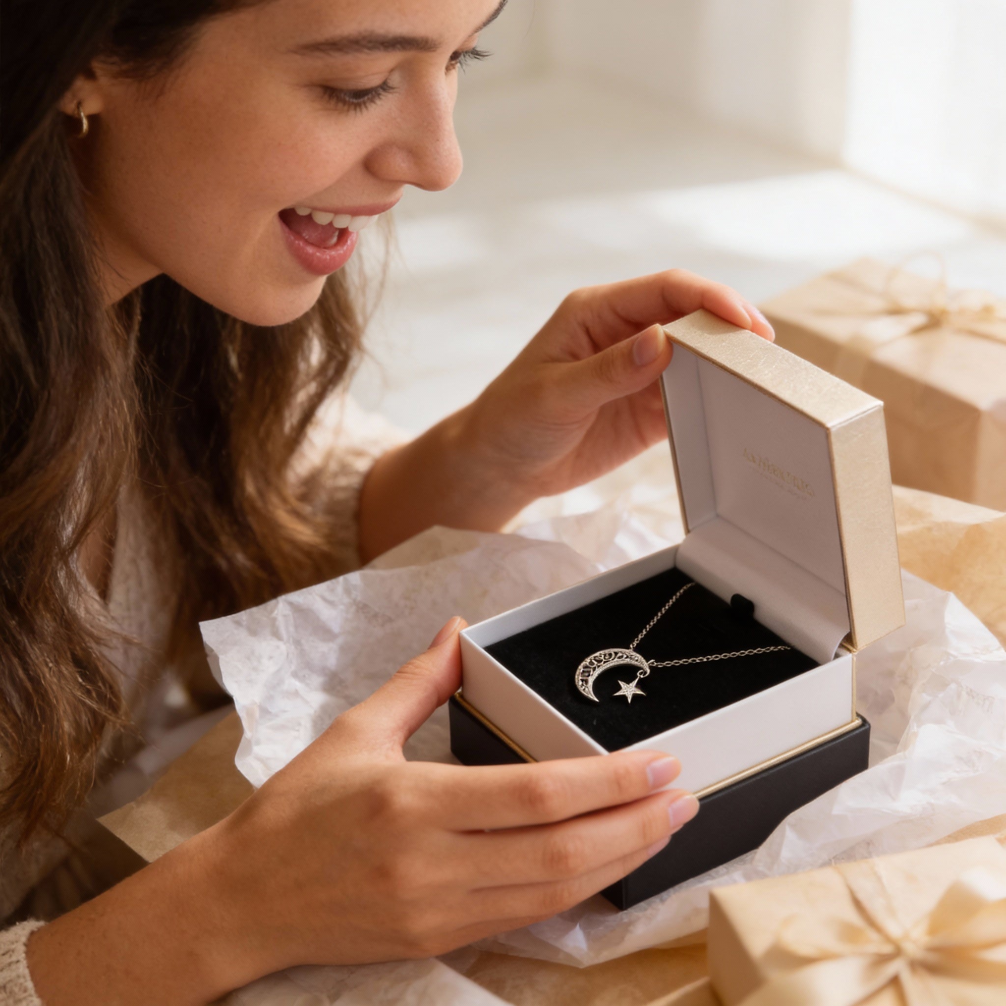 Collier Lune et Étoile en Argent – Élégance Céleste