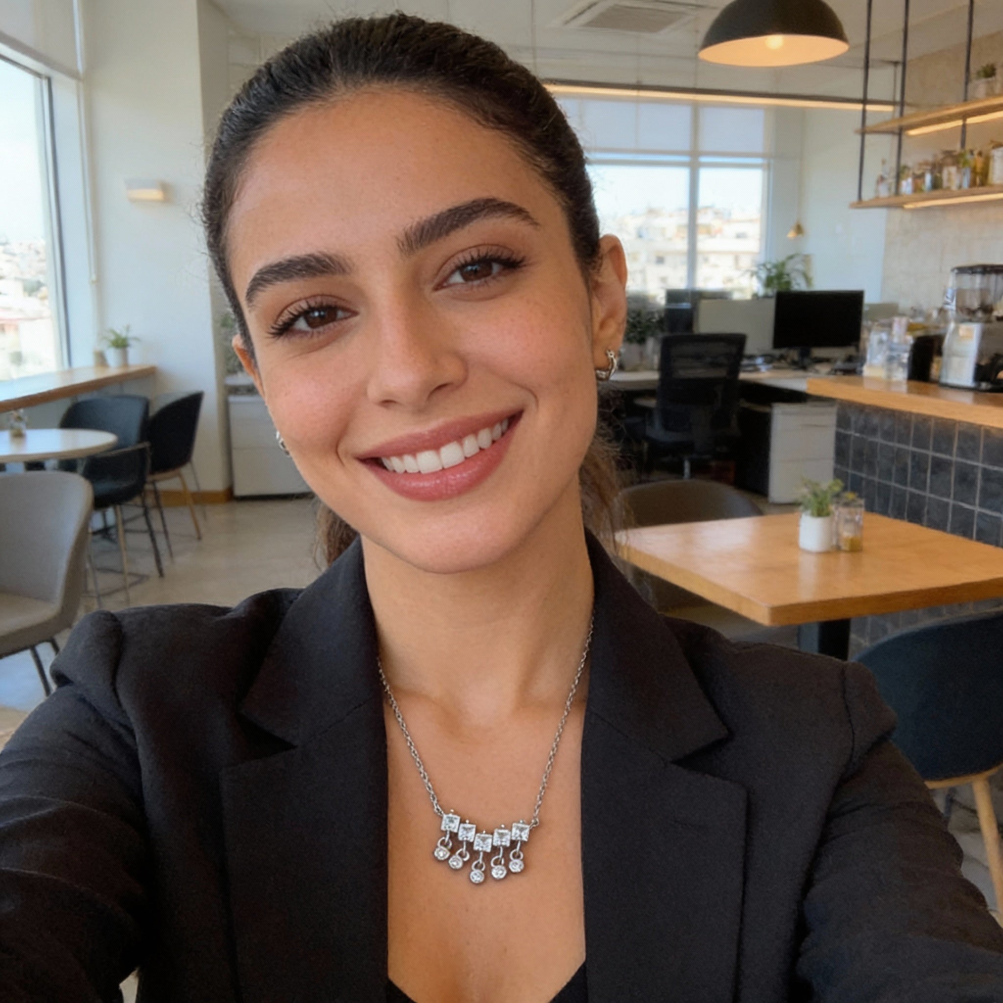 Collier Argent 925 Pendentif Cascade de Zircons