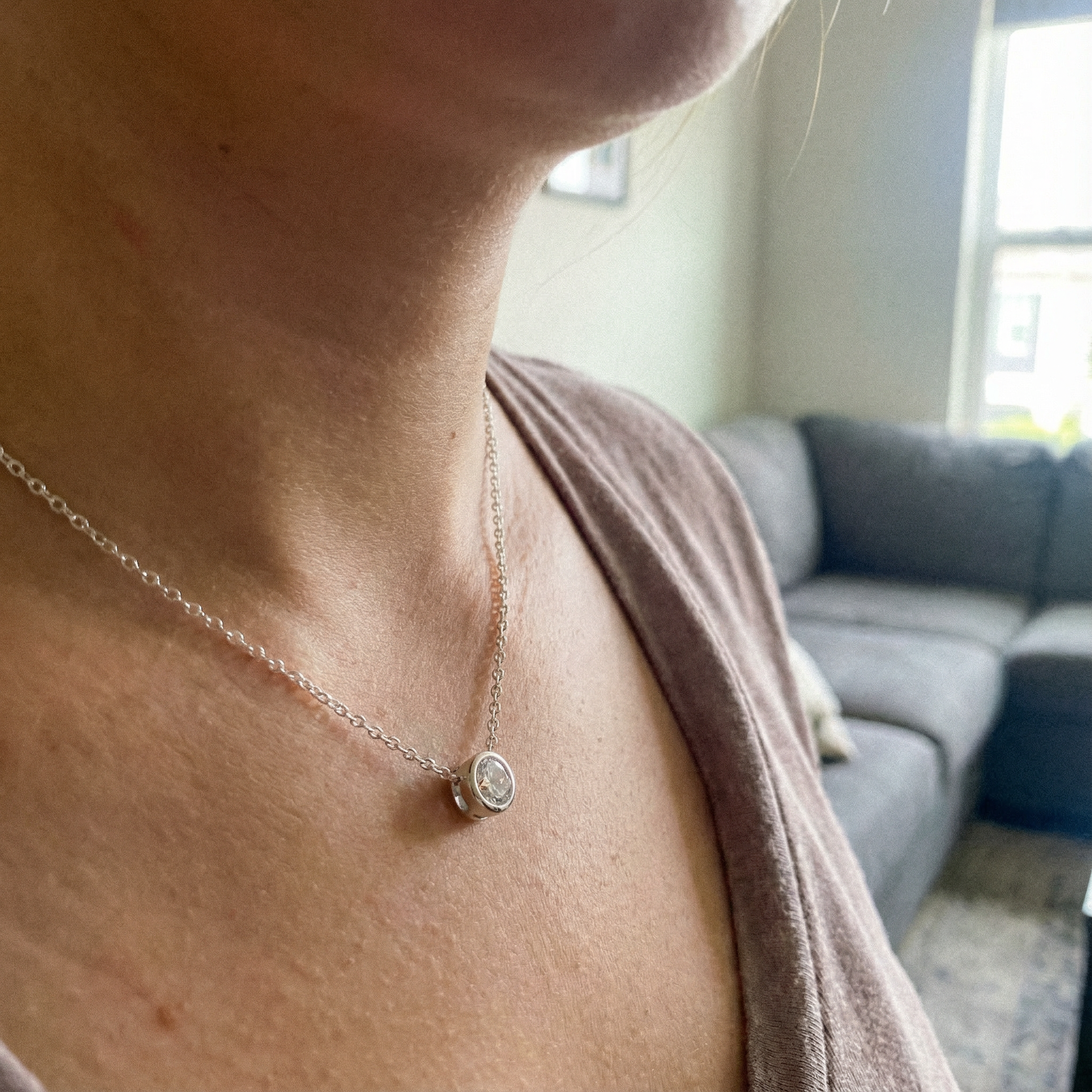 COLIER Solitaire arg 925s